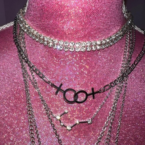 silver y2k emo necklaces (read description) - Picture 2 of 3